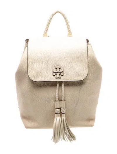 Pre-owned Tory Burch Leather Backpack In Neutrals
