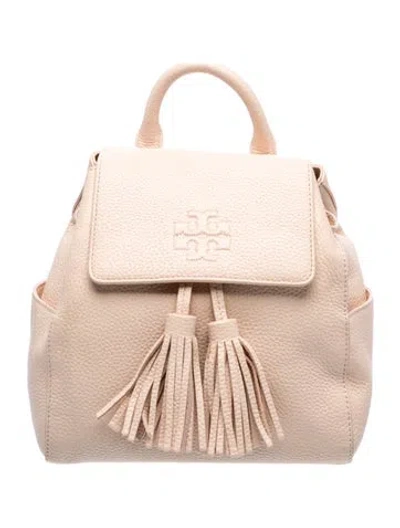 Pre-owned Tory Burch Leather Backpack In Neutrals