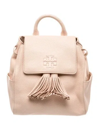 Pre-owned Tory Burch Leather Backpack In Neutrals