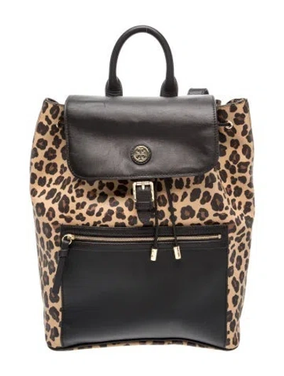 Pre-owned Tory Burch Leather Backpack In Neutrals