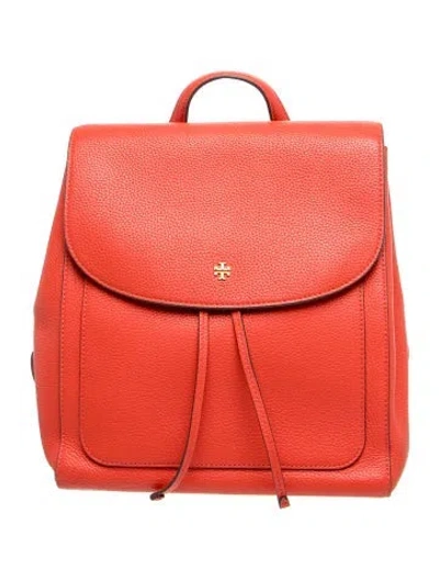 Pre-owned Tory Burch Leather Backpack In Orange