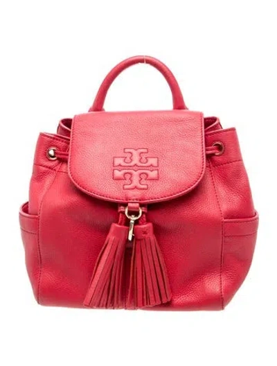 Pre-owned Tory Burch Leather Backpack In Red