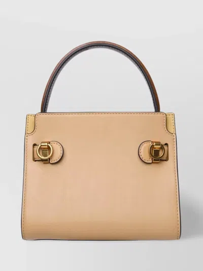 Tory Burch Leather Bag Structured Top Handle In Brown