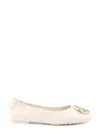 Tory Burch Leather Ballerinas Embellished Detail In Neutral