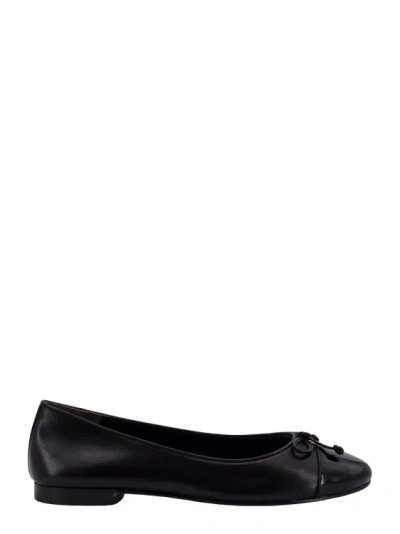 Tory Burch Leather Ballerinas In Black