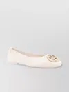 Tory Burch Leather Ballerinas Embellished Detail In Neutrals