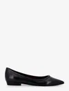 Tory Burch Leather Ballerinas With Patent Leather Profile In Black