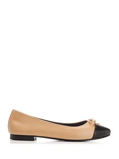 Tory Burch Leather Ballet Flat In Brown