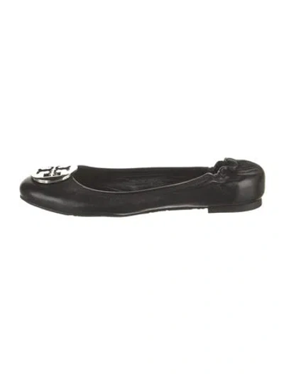 Pre-owned Tory Burch Leather Ballet Flats In Black