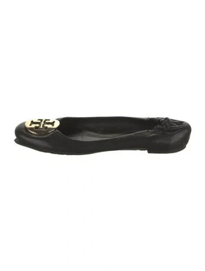 Pre-owned Tory Burch Leather Ballet Flats In Black
