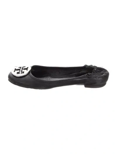 Pre-owned Tory Burch Leather Ballet Flats In Black