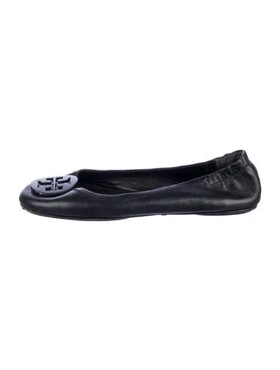 Pre-owned Tory Burch Leather Ballet Flats In Black
