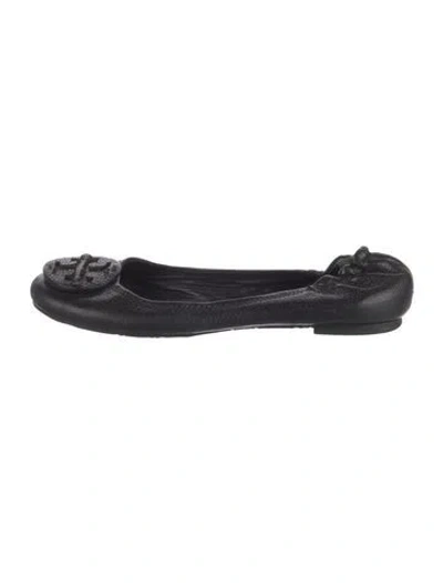 Pre-owned Tory Burch Leather Ballet Flats In Black