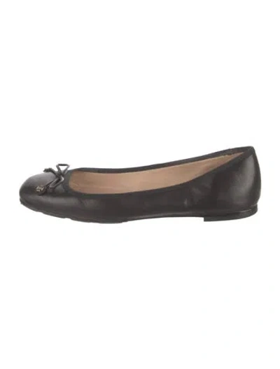 Pre-owned Tory Burch Leather Ballet Flats In Black