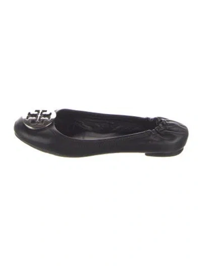 Pre-owned Tory Burch Leather Ballet Flats In Black