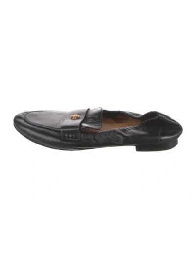 Pre-owned Tory Burch Leather Ballet Flats In Black