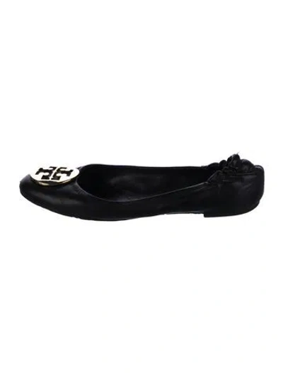 Pre-owned Tory Burch Leather Ballet Flats In Black