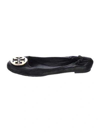Pre-owned Tory Burch Leather Ballet Flats In Black