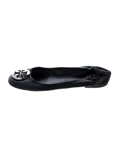 Pre-owned Tory Burch Leather Ballet Flats In Black