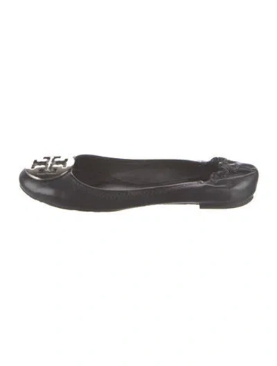 Pre-owned Tory Burch Leather Ballet Flats In Black
