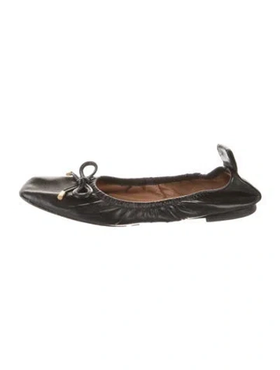 Pre-owned Tory Burch Leather Ballet Flats In Black