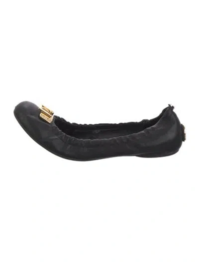 Pre-owned Tory Burch Leather Ballet Flats In Black