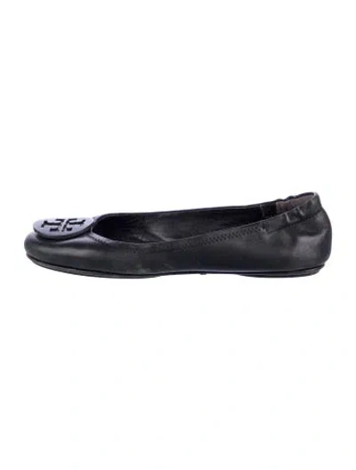 Pre-owned Tory Burch Leather Ballet Flats In Black