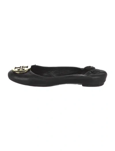 Pre-owned Tory Burch Leather Ballet Flats In Black