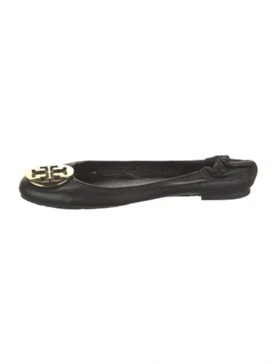 Pre-owned Tory Burch Leather Ballet Flats In Black