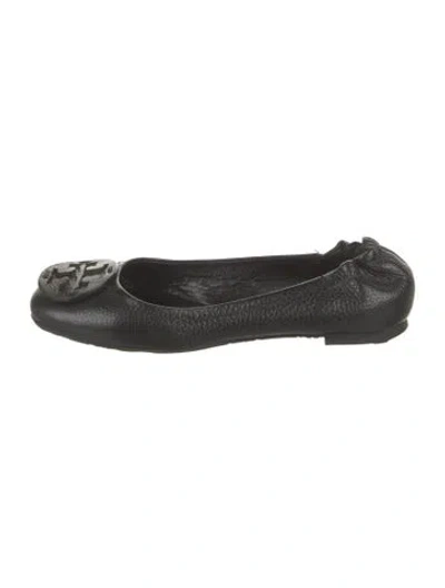 Pre-owned Tory Burch Leather Ballet Flats In Black