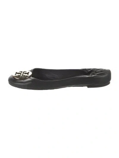 Pre-owned Tory Burch Leather Ballet Flats In Black