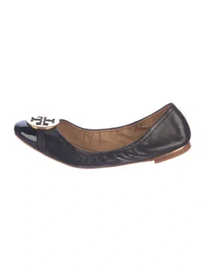 Pre-owned Tory Burch Leather Ballet Flats In Black