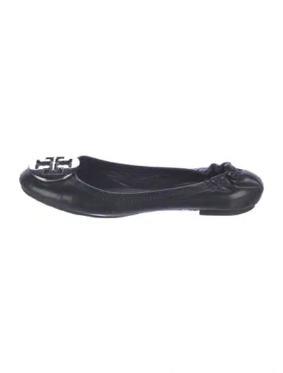 Pre-owned Tory Burch Leather Ballet Flats In Black