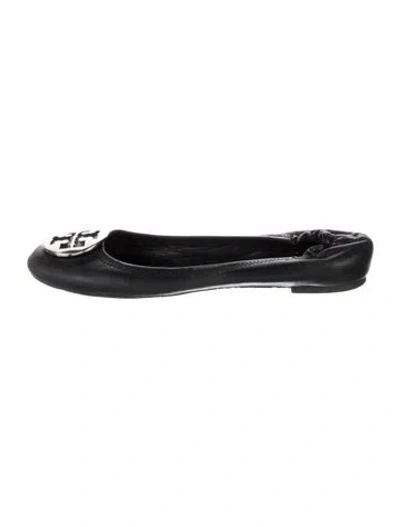 Pre-owned Tory Burch Leather Ballet Flats In Black