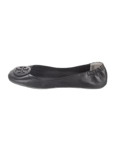 Pre-owned Tory Burch Leather Ballet Flats In Black