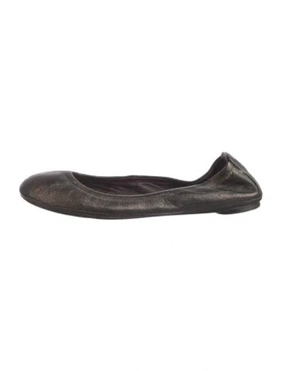 Pre-owned Tory Burch Leather Ballet Flats In Black