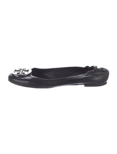 Pre-owned Tory Burch Leather Ballet Flats In Black