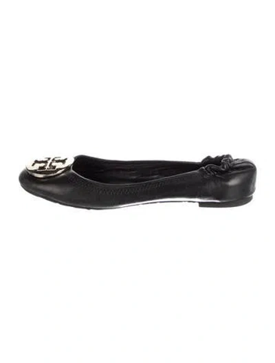 Pre-owned Tory Burch Leather Ballet Flats In Black
