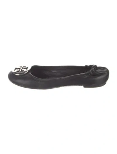 Pre-owned Tory Burch Leather Ballet Flats In Black