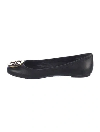 Pre-owned Tory Burch Leather Ballet Flats In Black
