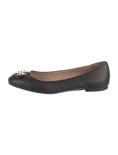 Pre-owned Tory Burch Leather Ballet Flats In Black