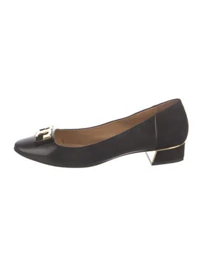 Pre-owned Tory Burch Leather Ballet Flats In Black