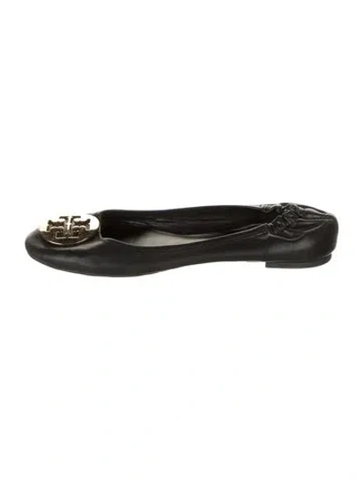 Pre-owned Tory Burch Leather Ballet Flats In Black