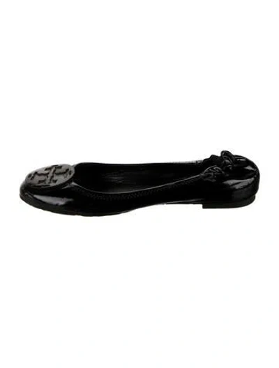 Pre-owned Tory Burch Leather Ballet Flats In Black