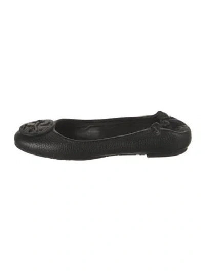 Pre-owned Tory Burch Leather Ballet Flats In Black