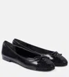 Tory Burch Cap-toe Bow Embellished Ballet Flats In Black