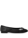 Tory Burch Cap-toe Bow Embellished Ballet Flats In Black