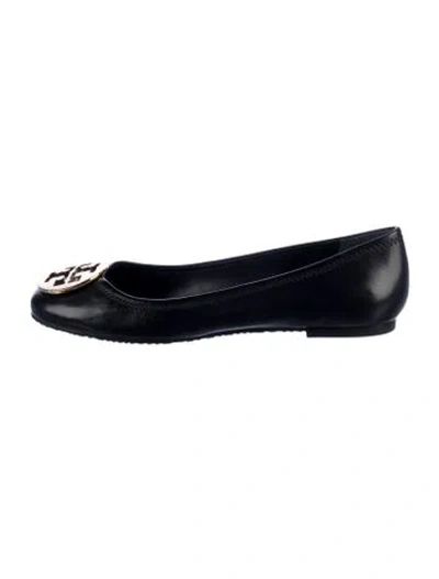 Pre-owned Tory Burch Leather Ballet Flats In Black/blue