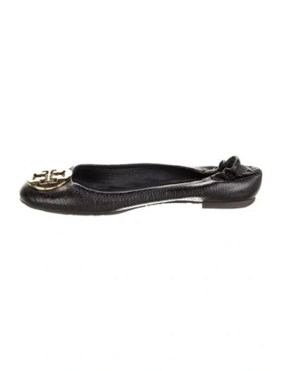 Pre-owned Tory Burch Leather Ballet Flats In Blue