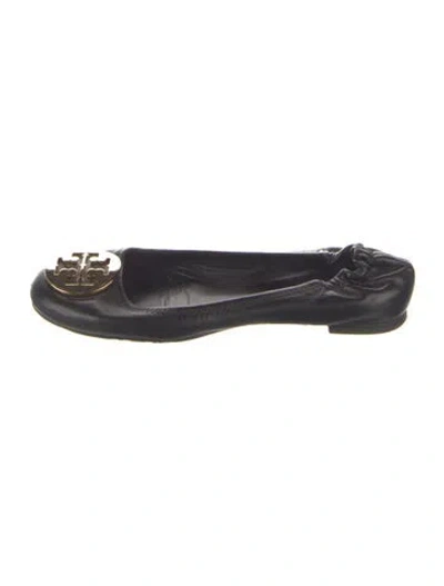 Pre-owned Tory Burch Leather Ballet Flats In Blue